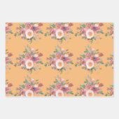 Blume Bouquet Wrapping Paper Geschenkpapier Set (Vorderseite)