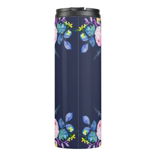 Blume Bouquets Border Thermosbecher (Rückseite)