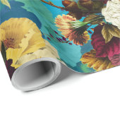 Blume-Bouquets mit blauen Rose Geschenkpapier (Rolleneckpunkt)