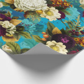 Blume-Bouquets mit blauen Rose Geschenkpapier (Ecke)