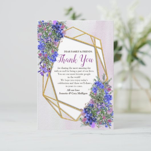 Blume Bouquets RSVP Karte (Stehend Vorderseite)