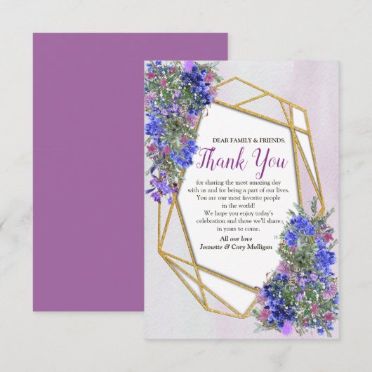 Blume Bouquets RSVP Karte (Vorne/Hinten)