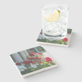 Blume Box Geraniums - Martha's Vineyard Steinuntersetzer (Seitenansicht)