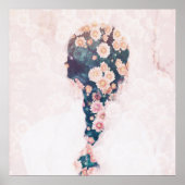 Blume Braid Pastell Rosa Hübsch Poster (Vorne)