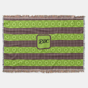 Blume Brauner und grüner Tartan Decke