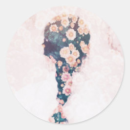 Blume Brauntafel Rosa Hübscher Aufkleber