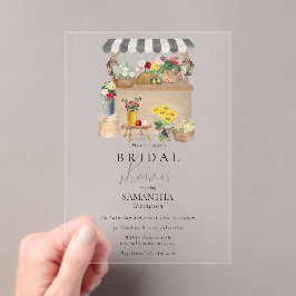 Blume-Brautparty des Bauern Wasserfarbe Acryleinladungen