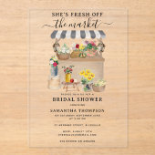 Blume-Brautparty des Bauern Wasserfarbe Acryleinladungen (Vorderseite)