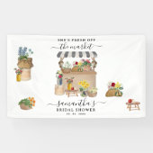 Blume-Brautparty des Bauern Wasserfarbe Banner (Horizontal)