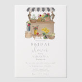 Blume-Brautparty des Bauern Wasserfarbe Pergament Einladungen (Vorderseite)