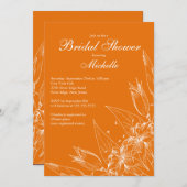 Blume Brautparty Einladung (Vorne/Hinten)