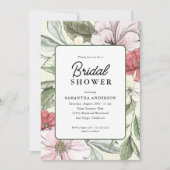 Blume-Brautparty für Blush Pink und Sage Fall Einladung (Vorderseite)