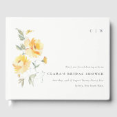 Blume-Brautparty für Gelbgrün-Rose Gästebuch (Vorderseite)