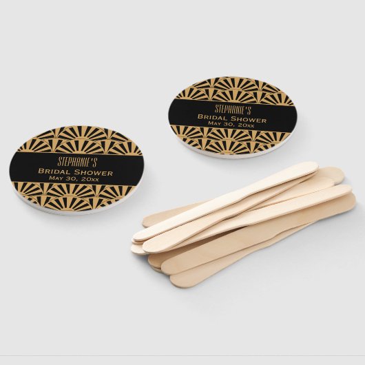 Blume-Brautparty für Gold und Black Art Deco Fächer