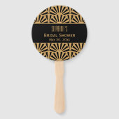 Blume-Brautparty für Gold und Black Art Deco Fächer (Rückseite)