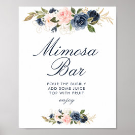 Blume Brautparty mimosa Bar Poster