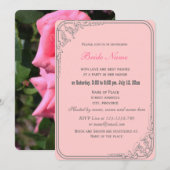 Blume Brautparty mit herrlicher doppelter hellrosa Einladung (Vorne/Hinten)
