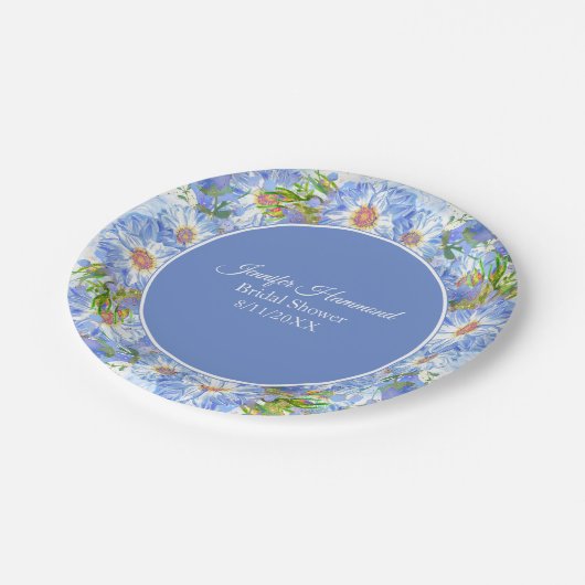 Blume Brautparty Pappteller (Schrägansicht)