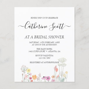 Blume Bridal Dusche Einladung mit Haushaltsmitteln