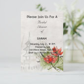Blume Bridal Dusche Einladungskarte im asiatischen (Stehend Vorderseite)