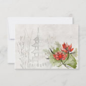 Blume Bridal Dusche Einladungskarte im asiatischen (Rückseite)