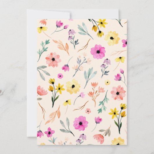 Blume Bridal Dusche Wasserfarbe Einladung (Rückseite)