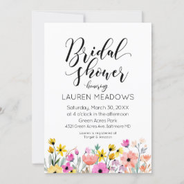 Blume Bridal Dusche Wasserfarbe Einladung