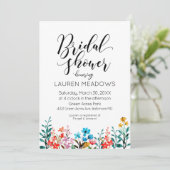 Blume Bridal Dusche Wasserfarbe Einladung (Stehend Vorderseite)