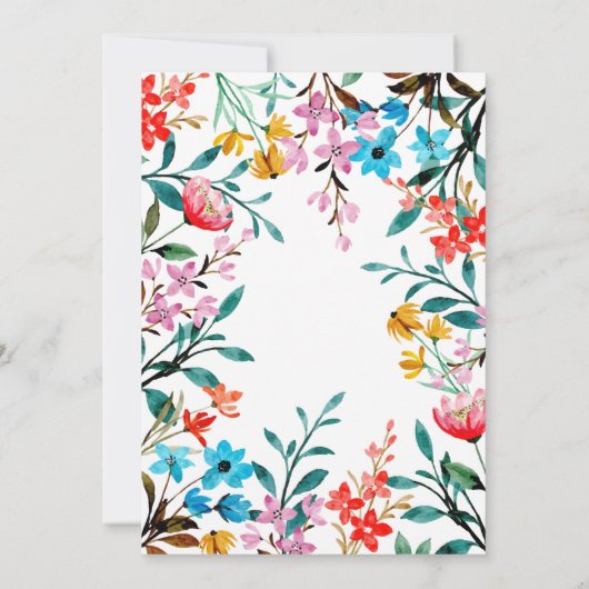 Blume Bridal Dusche Wasserfarbe Einladung (Rückseite)