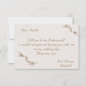 Blume Bridesmaid Card für Aquarellfarben Einladung (Rückseite)