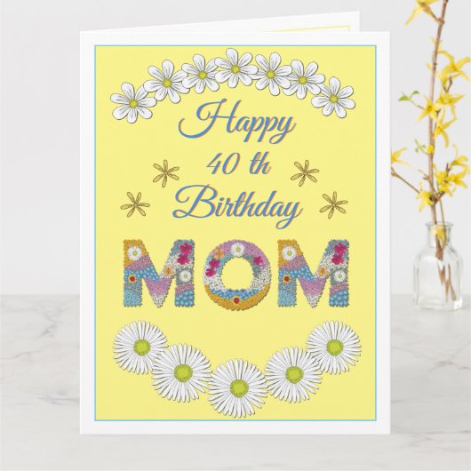 Blume Brief Mama Personalisiert Geburtstagskarte Karte (Gelbe Blume)