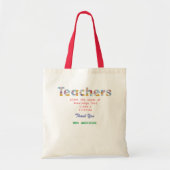 Blume Briefe Lehrerin Geschenk Tragetasche (Vorne)