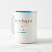 Blume Briefe Lehrerin Geschenk Zweifarbige Tasse (Vorderseite Links)