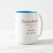 Blume Briefe Lehrerin Geschenk Zweifarbige Tasse (VorderseiteRechts)