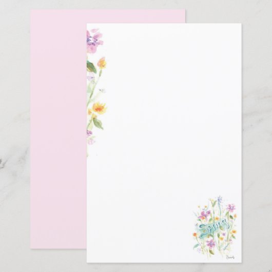 Blume Briefpapier (Vorne/Hinten)