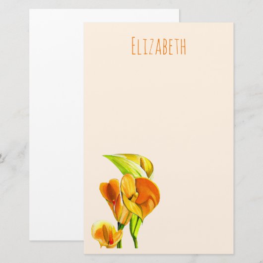 Blume Briefpapier (Vorne/Hinten)