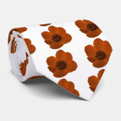 Blume Brown Anemone Krawatte (Gerollt)