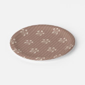 Blume Brown Fall Streifen Pappteller (Schrägansicht)