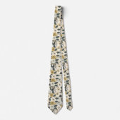 Blume Brown und White Krawatte (Vorderseite)