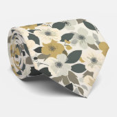 Blume Brown und White Krawatte (Gerollt)