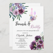 Blume Brunch & Bubbly Brautparty Einladung (Vorne/Hinten)