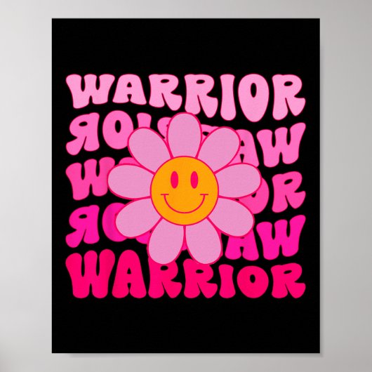 Blume Brustkrebs Krieger rosa Band Poster (Vorne)