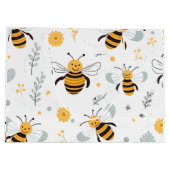 Blume Bubble Bee Wrapping Paper Sheet Set von 3 Große Geschenktüte (Rückseite)