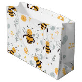 Blume Bubble Bee Wrapping Paper Sheet Set von 3 Große Geschenktüte (Rückseite Schrägansicht)