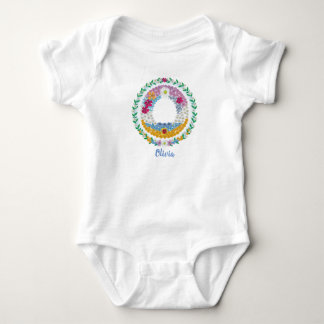Blume Buchstaben Anfangsbuchstaben "O" mit Persona Baby Strampler
