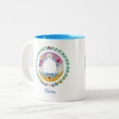 Blume Buchstaben Anfangsbuchstaben "O" mit Persona Zweifarbige Tasse (Vorderseite Links)