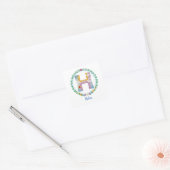 Blume Buchstaben "H" mit Personalisiertem Namen Quadratischer Aufkleber (Umschlag)