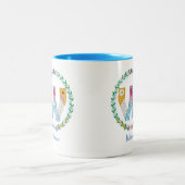 Blume Buchstaben "W" mit Personalisiertem Namen Zweifarbige Tasse (Mittel)