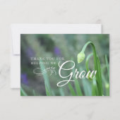 Blume bud Green Teacher Appreciative Flat Dankeskarte (Vorderseite)