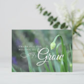 Blume bud Green Teacher Appreciative Flat Dankeskarte (Stehend Vorderseite)